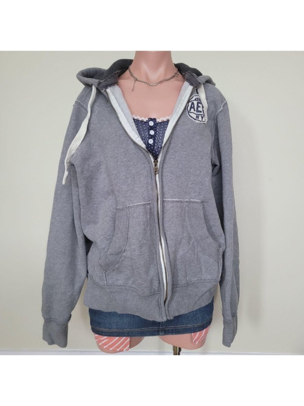Vintage Aeropostale Oversized Embroidered Fleece Zip Up Hoodie (XL)